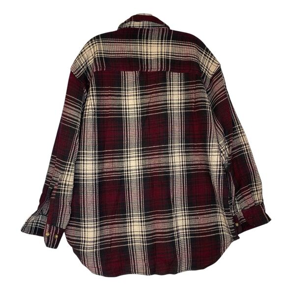 Vintage CZ Basics Plaid Shirt Men L Waffle Knit Button Up Grunge Work Made Nepal - Picture 2 of 7